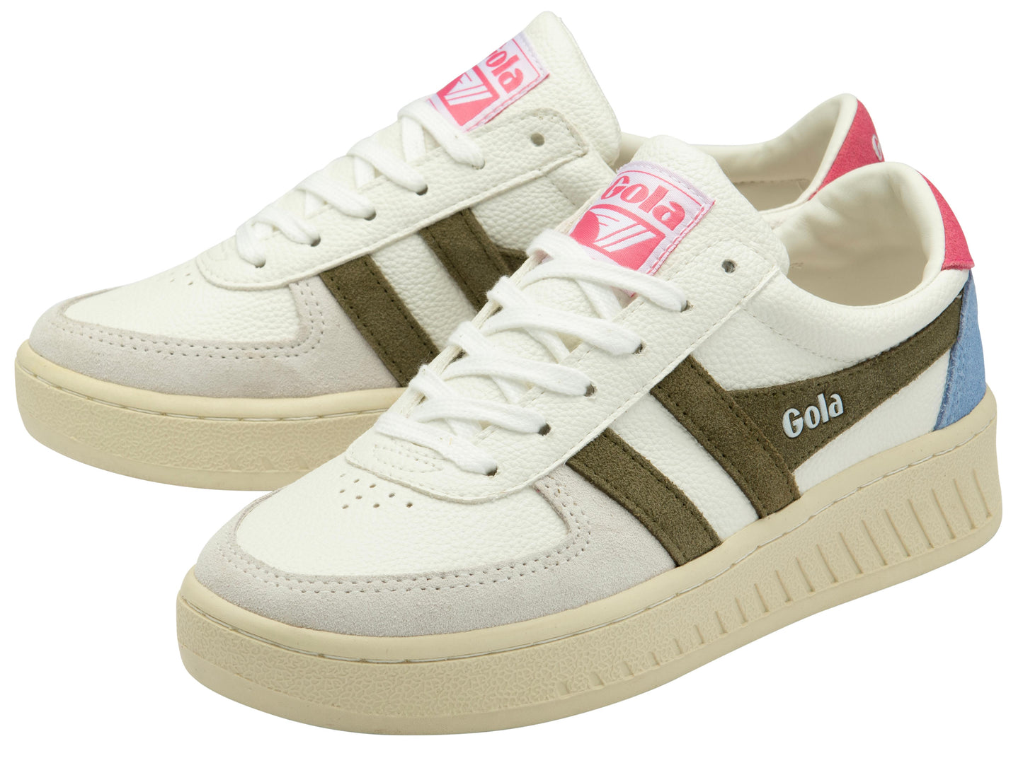 Gola Women GRANDSLAM TRIDENT WHITE/KHAKI/PINK