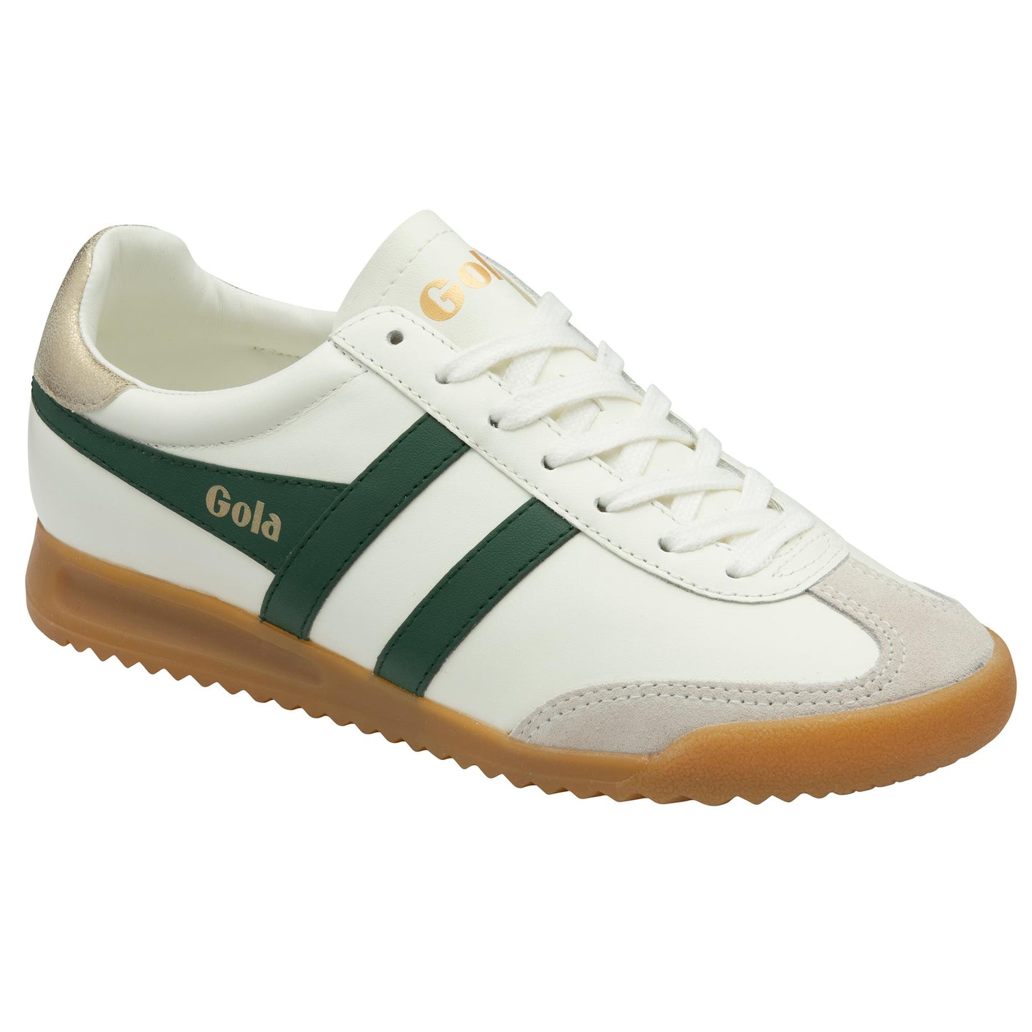 Gola Women TORPEDO LEATHER OFF WHITE/EVERGREEN/GOLD