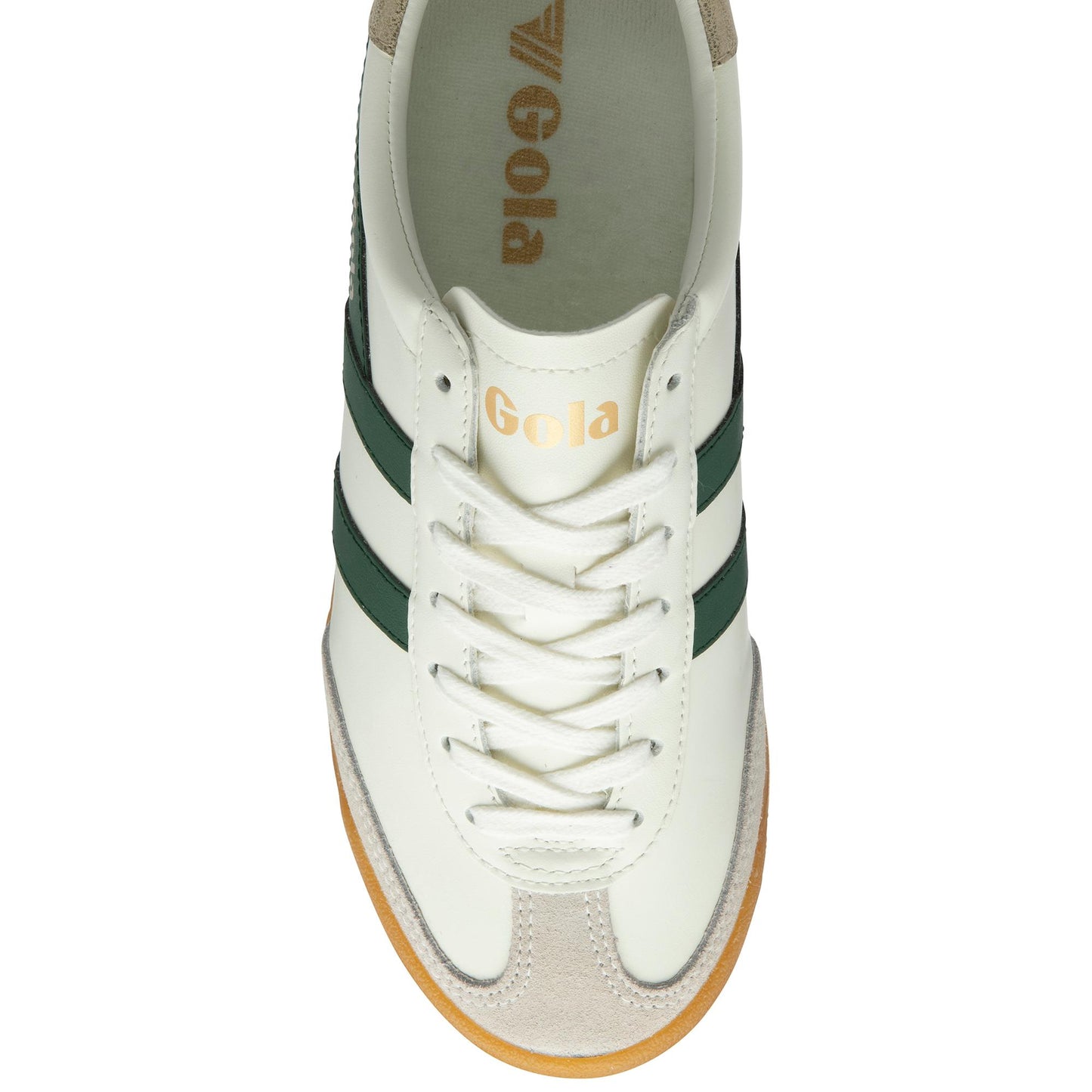 Gola Women TORPEDO LEATHER OFF WHITE/EVERGREEN/GOLD