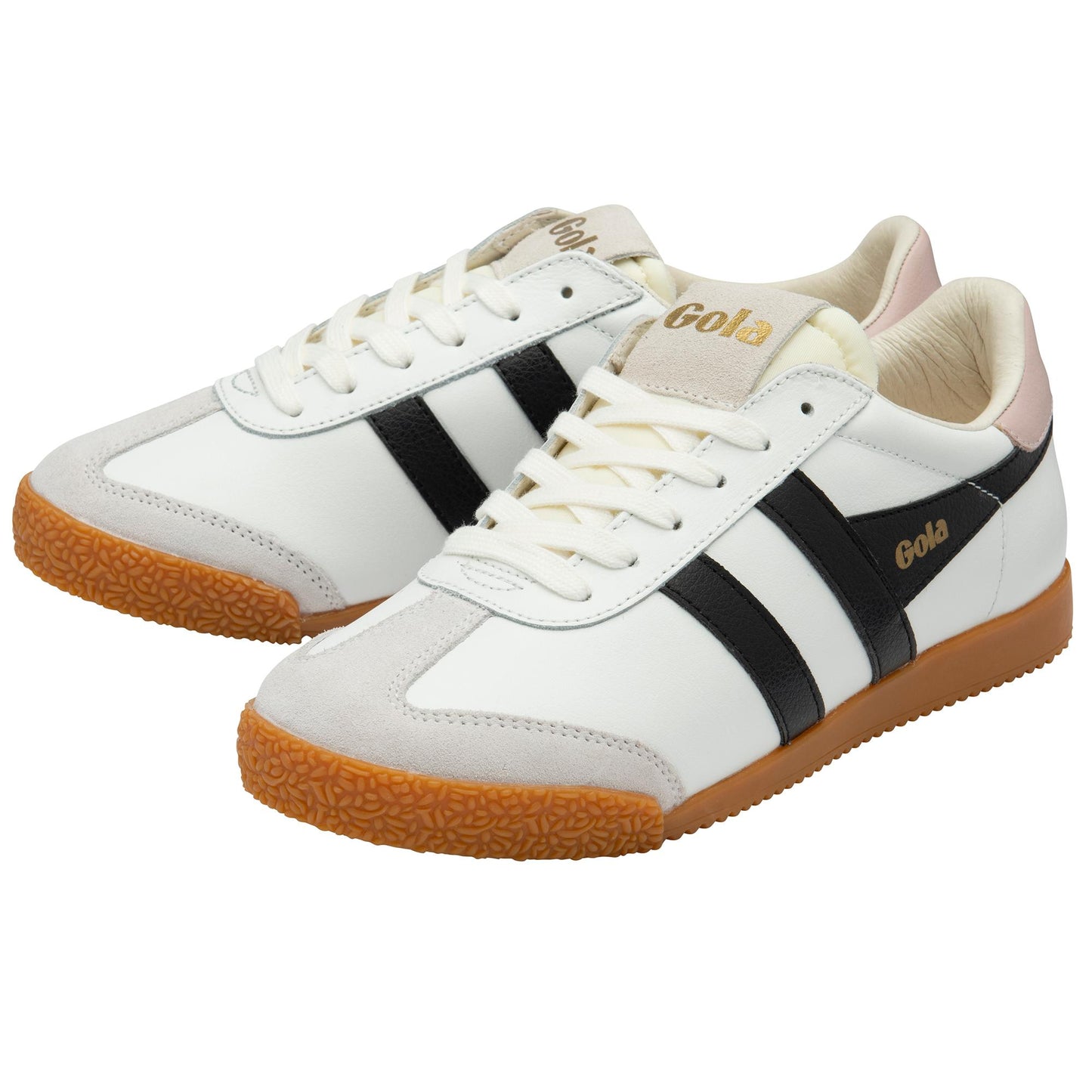 Gola Women ELAN LEATHER WHITE/BLACK/CHALK PINK