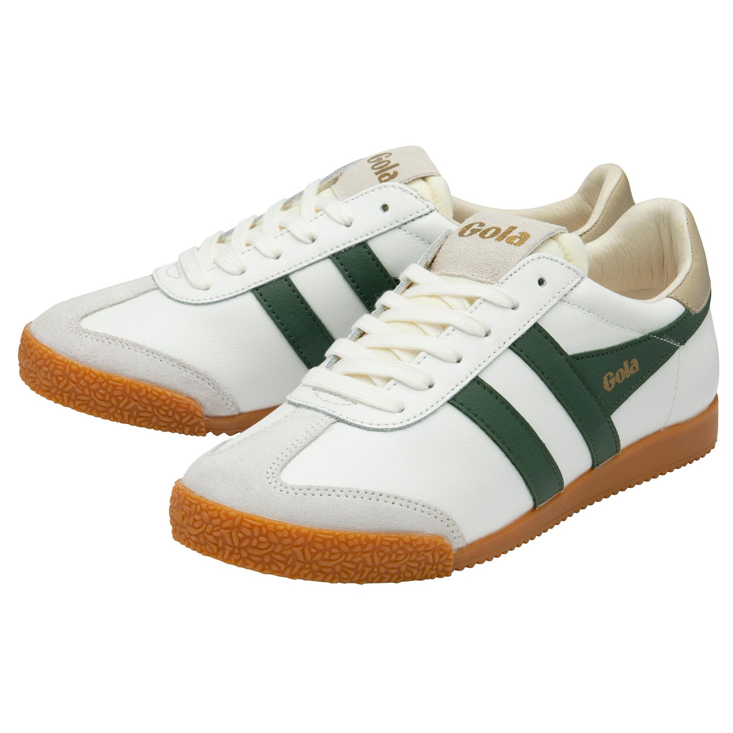 Gola Women ELAN LEATHER WHITE/EVERGREEN/BONE