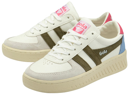 Gola Women GRANDSLAM TRIDENT WHITE/KHAKI/PINK