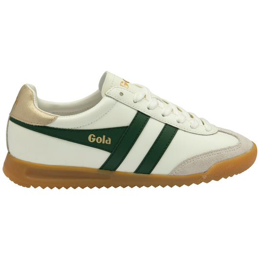 Gola Women TORPEDO LEATHER OFF WHITE/EVERGREEN/GOLD