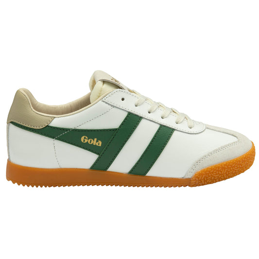 Gola Women ELAN LEATHER WHITE/EVERGREEN/BONE