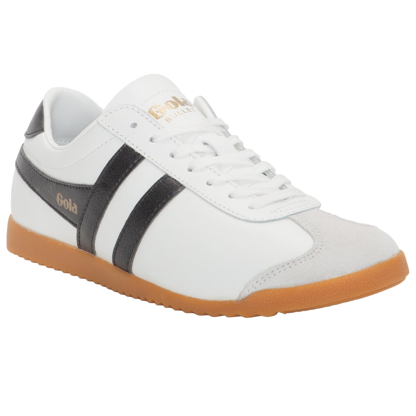 GOLA WOMEN BULLET LEATHER BLACK/WHITE/GUM