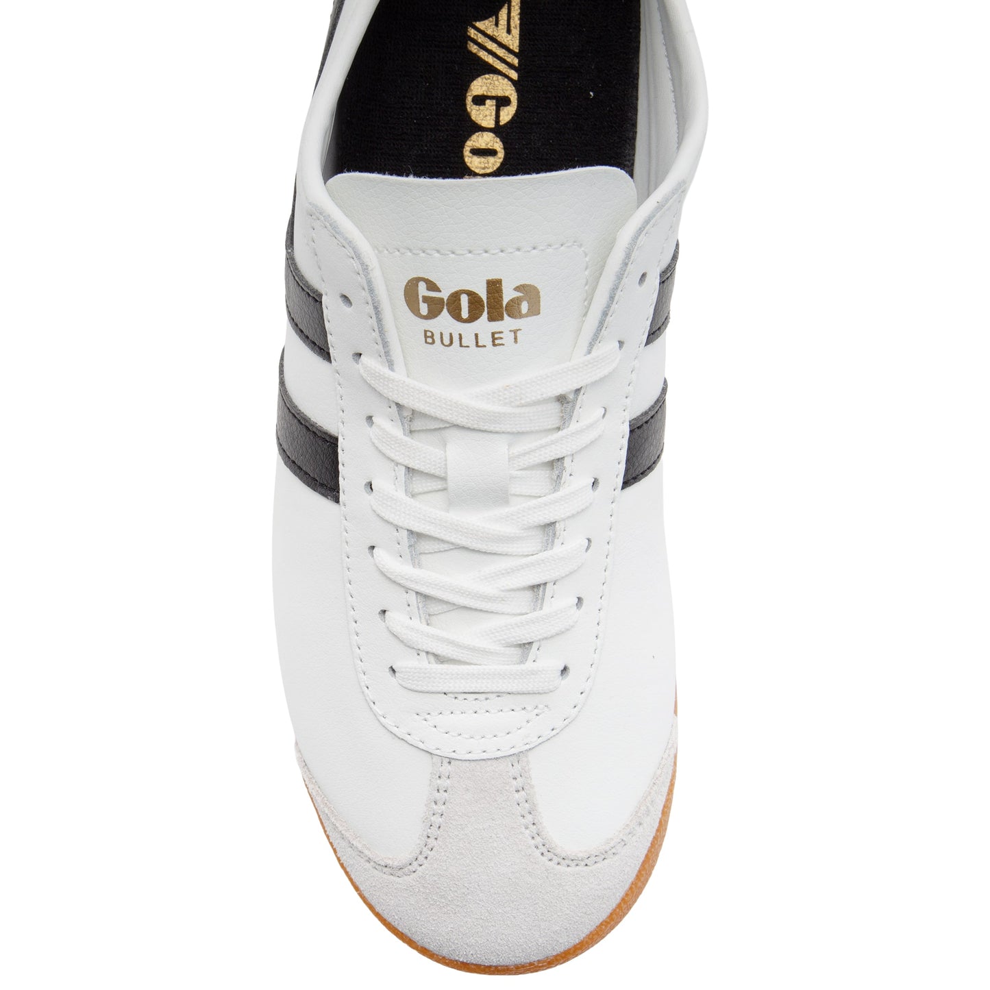 GOLA WOMEN BULLET LEATHER BLACK/WHITE/GUM