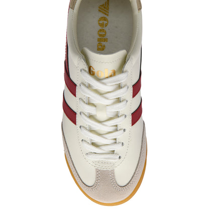 GOLA WOMEN TORPEDO LEATHER OFF WHITE/DEEP RED/GOLD