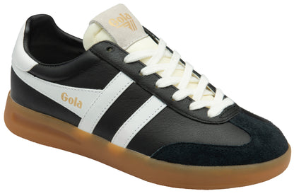 GOLA WOMEN CYCLONE LEATHER BLACK/WHITE/GUM