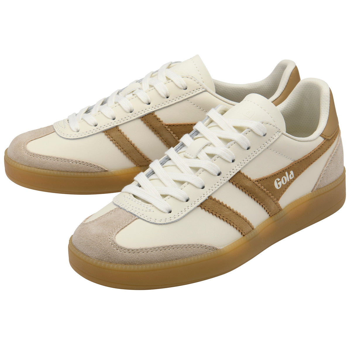 GOLA WOMEN VIPER LEATHER OFF WHITE/BONE/LIGHT CARAMEL/G