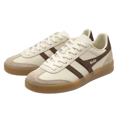 GOLA WOMEN VIPER LEATHER TRAINER OFF WHITE/BONE/OTTER/GUM