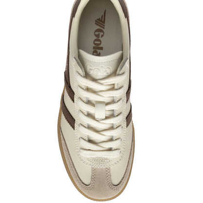 GOLA WOMEN VIPER LEATHER TRAINER OFF WHITE/BONE/OTTER/GUM